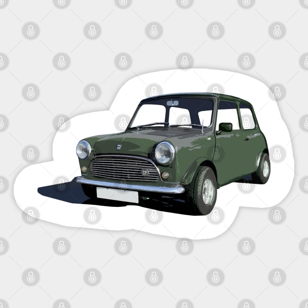 Austin Mini - stylized Sticker by mal_photography